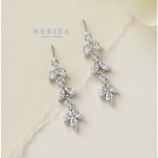 Neriza Jewelryต่างหุเพชรระย้าเกรดพรีเมี่ยม ประกายไฟเทียบเท่าเพชรแท้ รหัส NE048 จัดส่งฟรีพร้อมกล่อง