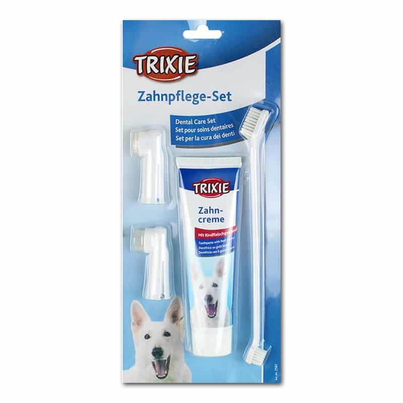 **ส่งฟรีSCG EXPRESS** Trixie ชุดฝึกแปรงและยาสีฟันสูตรควบคุมหินปูน รสเนื้อ