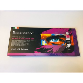 ชุดสีอะคริลิค ยี่ห้อ renaissance ขนาด 12 สี