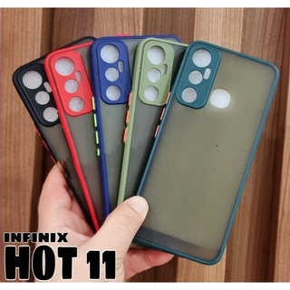 เคสกันกระแทก INFINIX HOT 11 11S เคสขอบสีหลังด้าน เคสหลังขุ่น ตรงรุ่น เคสINFINIX เคสขอบสี ส่งจากไทย