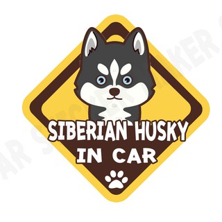 สติกเกอร์ติดรถ สติ๊กเกอร์ติดรถยนต์ สติกเกอร์หมา DGA188 /  DGA188-B  Siberian Husky dog