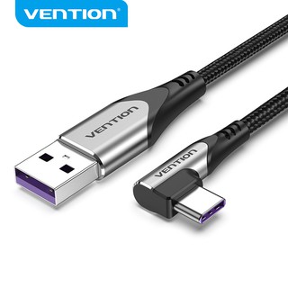 Vention 5A max Type C Fast Charging Cable Right Angle 90 Degree Nylon for Huawei Android Quick 40w Charger USB Cable COG