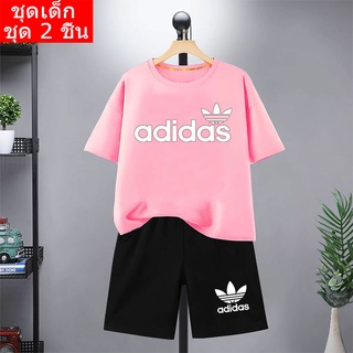 สีK2190+DD249 ชุดแฟขั่นเด็ก ชุดเซ็ทเด็กขาสั้น เสื้อยืดเด็ก