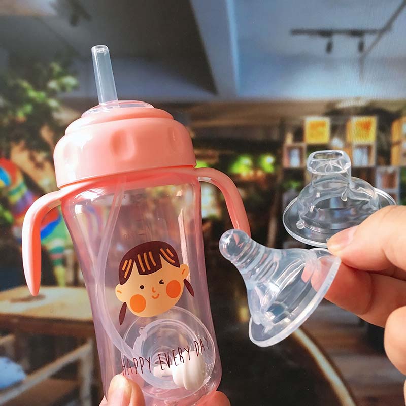 3 in 1 ขวดนม แก้วหัดดื่ม​ ฝึกดูด เลิกจุก นอน/นั่งดูด หลอดเด้งกันสำลัก​ - รูปที่ 5