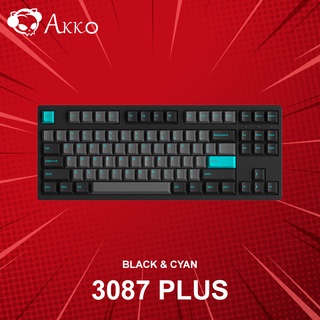 คีย์บอร์ด Akko 3087 Plus Black&amp;Cyan (ภาษาอังกฤษ) ประกันศูนย์ 1 ปี