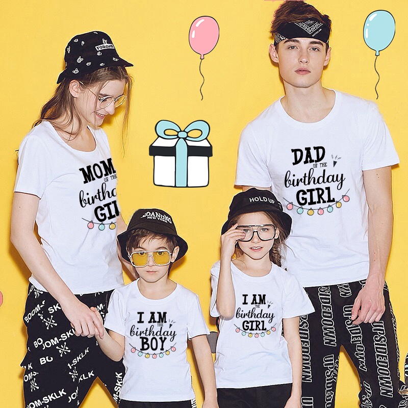 Matching Family Outfits Birthday Tshirt Daddy Mommy Daughter Son Kids Baby Boy Girl Sister Brother Matching Clothes Summ #3