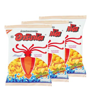 อาริงาโตะ ข้าวเกรียบปลาหมึก รสดั้งเดิม 65 กรัม (3 ห่อ) Arigato Original Flavor Squid Rice Cracker 65g (3 Packs)