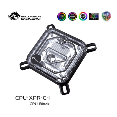 1700 🌹 1800 Bykski CPU-XPR-CI CPU Water Cooling Block - PMMA w/ 5v Addressable RGB (RBWTOP ) LGA 115x/1700/20xx