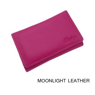 กระเป๋าสตางค์หนังแท้ MOONLIGHT รุ่น Trix สีชมพูบานเย็น รหัส WL071MGO