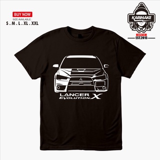 เสื้อยืด พิมพ์ลายรถยนต์ Mitsubishi Lancer Evo X Karimake