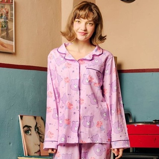 oggitt - Care Bear Pattern Pajama Long Sleeve Set Purple ชุดนอนลิขสิทธิ์แท้ Cotton 100%