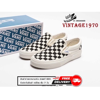 รองเท้าVans Slip  ON OG LX Checkerboard รองเท้าผ้าใบ รองเท้าชาย-หญิง