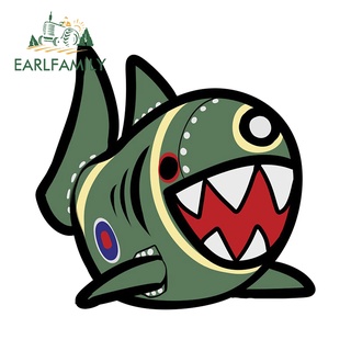 Earlfamily สติกเกอร์ ลาย Shark Bomb กันน้ํา 13 ซม. x 12.5 ซม. สําหรับติดตกแต่งรถยนต์ แล็ปท็อป RV JDM