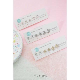 🌈Happiness Earring Set✨ เซตต่างหู 3 คู่Mottashopเข้าใหม่น่ารักเหมือนเดิม 💗 ต่างหูแบบเสียบ ต่างหูติดหู เซตต่างหู