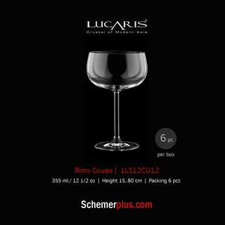 LUCARIS แก้วไวน์คริสตัลรุ่น RIMS COUPE 355 ml. แพ็ค 6 ใบ