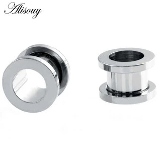 Alisouy 2PC 2-30 มม.เกจวัดหู 316L สแตนเลสอุโมงค์หูปลั๊กเจาะเครื่องประดับหู Stretchers Expander ปลั๊กและอุโมงค์