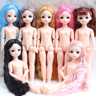 ของเล่นเด็ก ตุ๊กตาลูกตาเปลือย 3D 22 ข้อต่อ 6 จุด BJD 30 ซม.