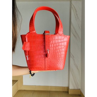 กระเป๋าถือจระเข้แท้ ทรงHermès  Picotinราคาถูก ราคาส่ง