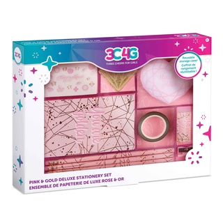 3C4G Pink &amp; Gold Deluxe Stationery Set