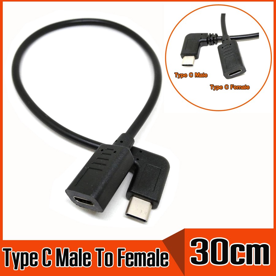 สายพ่วง Type C USB 3.1 90 degree Male to USB-C Female Extension Data Cable Extender Cord (  Type C M