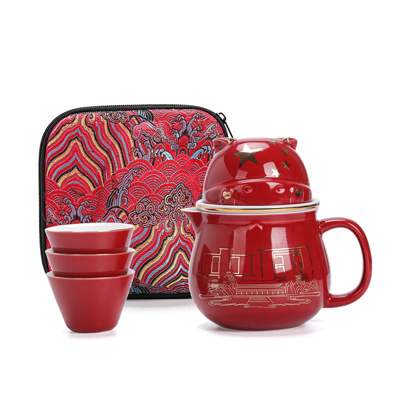 ชุดน้ำชาจีน：Travel Bag Chinese Kung Fu Tea set ortable set Ceramics tea ...