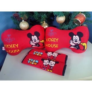 setหมอนรอ+ที่หุ้มเบลล์ในรถยนต์ลายมิกกี้เม้าส์mickeymouse