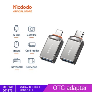 อะแดปเตอร์กล้อง MCDODO OTG L เป็น USB 3.0 OTG เข้ากันได้กับ iP 7 8 X XR 11 12 13 14 Pro XS Max iOS 12 ขึ้นไป