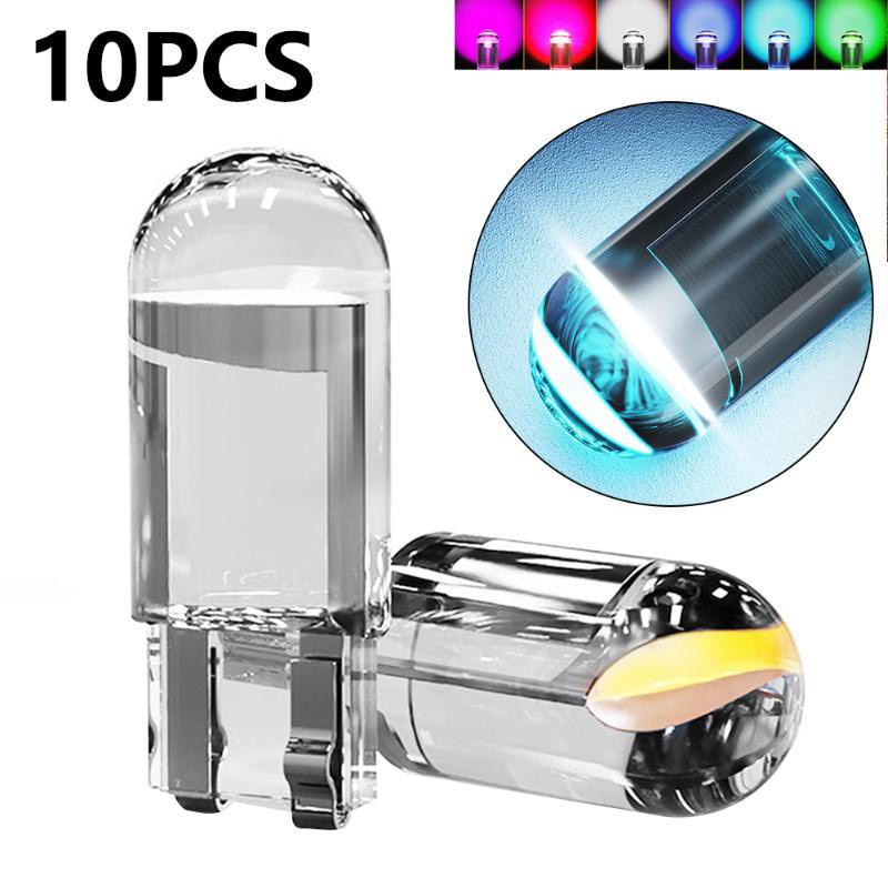 10PCS ใหม่ T10 W5W WY5W 168 501 2825 COB LED รถ Wedge ที่จอดรถด้านข้างประตูหลอดไฟเครื่องมือแผ่น