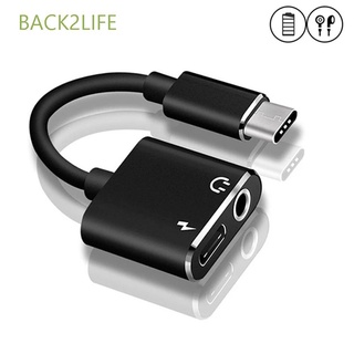 BACK2LIFE 2 in 1 Adapter 3.5mm Earphone Jack Earphone Adapter Type C To 3.5 mm Charging USB C For Huawei Xiaomi Audio Cable Type-C Audio Splitter/Multicolor