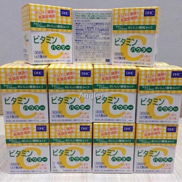 พร้อมส่ง( ของแท้จากญี่ปุ่น) DHC Vitamin C Powder ดีเอชซี วิตามินซี เข้มข้น แบบผง 1500 mg. รสเลมอน 30 ซอง ทานได้ วัน h28A