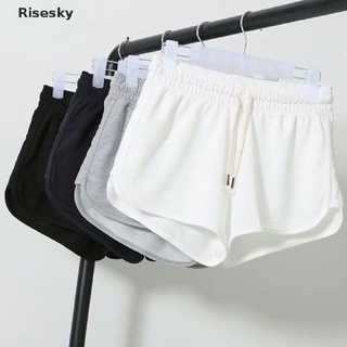 Risesky กางเกงขาสั้นลําลอง ผ้ายืด สีพื้น สําหรับผู้หญิง ออกกําลังกาย