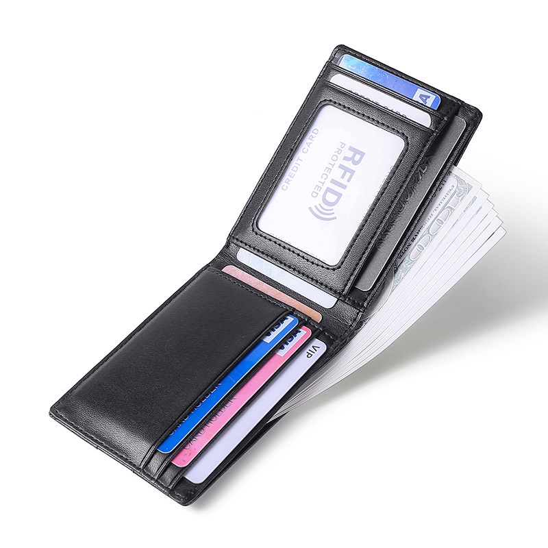 Unisex Rfid Blocking Anti Theft Pu Leather Card Holder Wallet