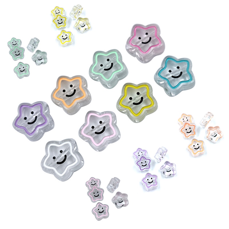 สายโซ่ลูกปัดยิ้มน่ารัก 19 มม. 5 ชิ้น DIY