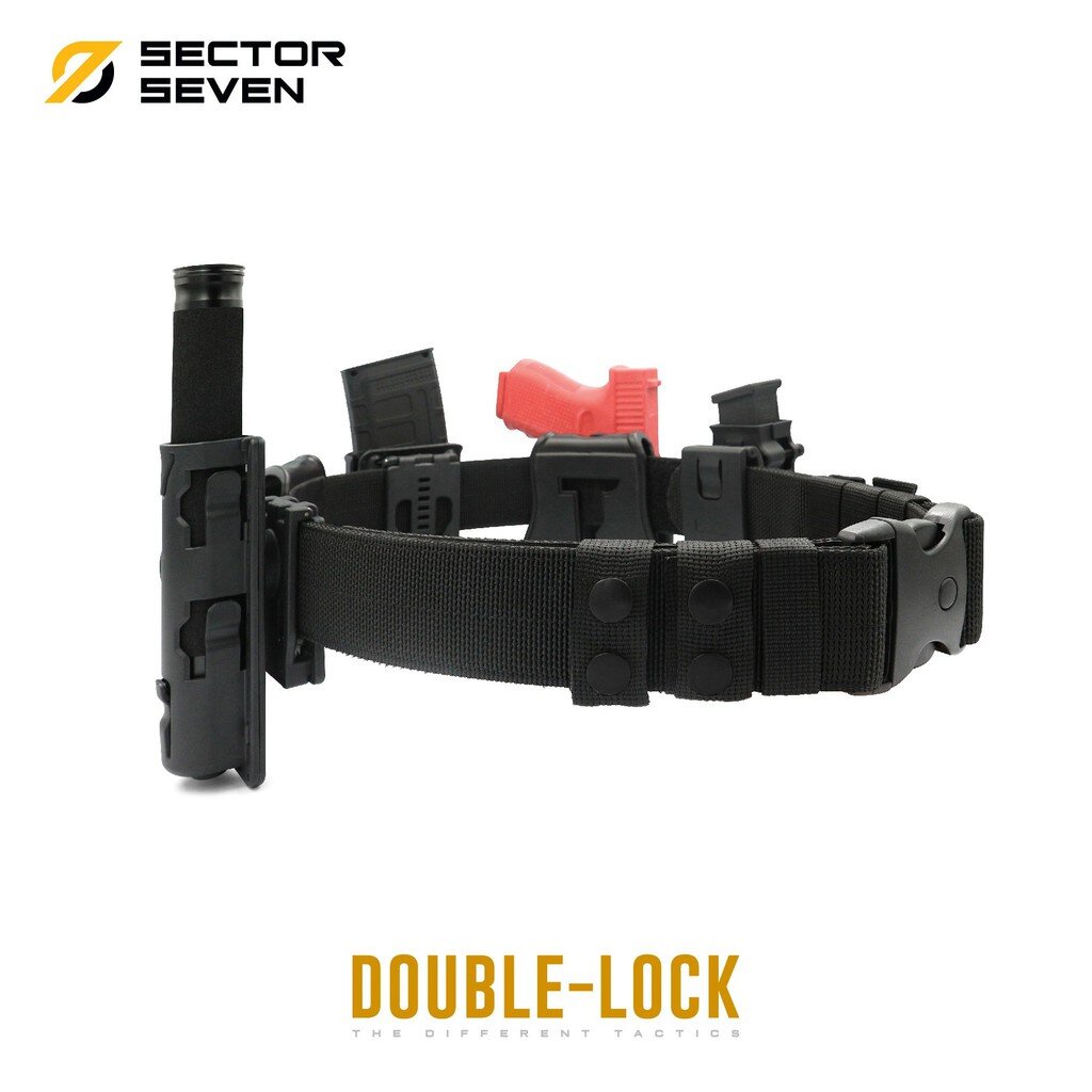 【SECTOR SEVEN】 เข็มขัดสนาม หัวดับเบิ้ลล็อค ล็อค 2 ชั้น Double-Lock สำหรับสาย Tactical รับน้ำหนักอุปกรณ์เสริมได้ดี