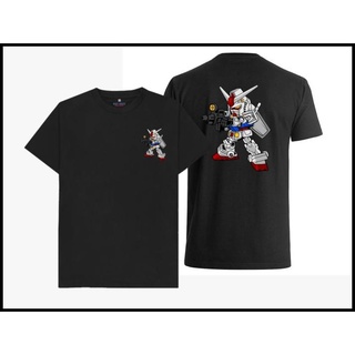 เสื้อยืดผ้าฝ้ายเสื้อยืด Chibi Gundam (สีดํา)L XL  XXL 3XL