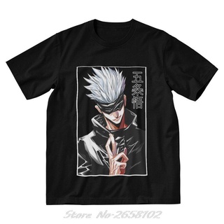 [S-5XL] เสื้อยืดแขนสั้น คอกลม ผ้าฝ้าย 100% พิมพ์ลายอนิเมะ Satoru Gojo Jujutsu Kaisen สไตล์ฮาราจูกุ สําหรับผู้ชาย