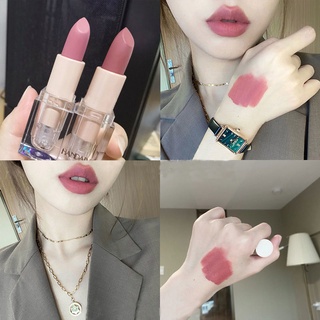 Nude Pink ลิปสติก เนื้อแมตต์ กันน้ํา ติดทนนาน กุหลาบ สีแดง สีชมพู กํามะหยี่ ไม่ติดถ้วย ลิปสติก เครื่องสําอางแต่งหน้า