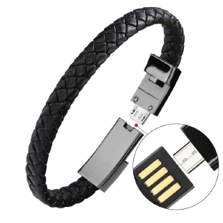 Outdoor Portable Leather Mini Micro USB Bracelet สายชาร์จข้อมูลสาย SYNC สำหรับ iPhone6 6 S สาย Android Type-C Phone