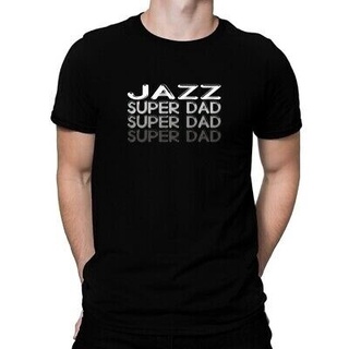 พร้อมส่ง เสื้อยืดแขนสั้น คอกลม ผ้าฝ้าย 100% พิมพ์ลาย Jazz super dad ทรงหลวม หลากสี แฟชั่นฤดูร้อน สําหรับผู้ชายS-5XL