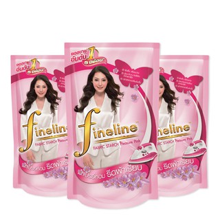 🔥HOT🔥 ไฟน์ไลน์ น้ำยารีดผ้าเรียบ สีชมพู 550 มล. x 3 ถุง Fineline Ironing Smooth Pink 500 ml x 3