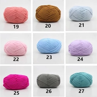 DUWEN ไหมพรมคอตตอนนม 4plyน้ำหนัก50กรัม ไหมพรม Cotton