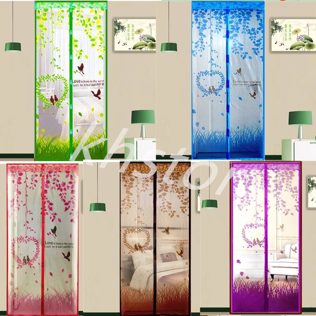 ม่านประตูแม่เหล็กกันยุงลายนกรักขนาด( 90x210CM)（รักนก） thumbnail 3