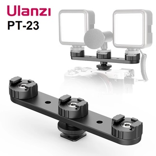 Ulanzi PT-23 อุปกรณ์เมาท์ขาตั้งไมโครโฟน แบบสามขา มีไฟ LED สําหรับสมาร์ทโฟน กล้อง DSLR