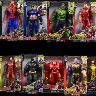 Chamaa โมเดล ฮีโร่ มีเสียง มีไฟ ขนาด 12 นิ้ว Spider-Man Iron Man Hulk กัปตันอเมริกา