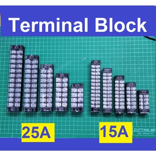 TERMINAL BLOCK 15A( 4P-12P) 25A (4P-12P ) เทอร์มินอล บล็อก แผงต่อสายไฟ ขนาดเล็ก