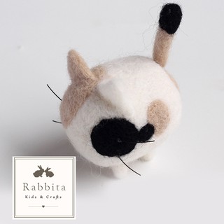 FE04 ชุด DIY ใยขนแกะ Needle Felt รูปแมว 3 สีน่ารัก อุปกรณ์ครบ