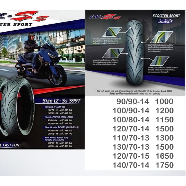 ยางนอก มอเตอร์ไซค์ IRC IZ-SS