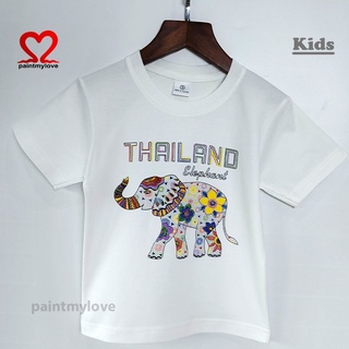 เสื้อยืดเด็ก เสื้อคอกลมสกรีนลายไทยแลนท์ งานแท้ Paint my love ผ้านุ่มใส่สบายคอตตอน100%