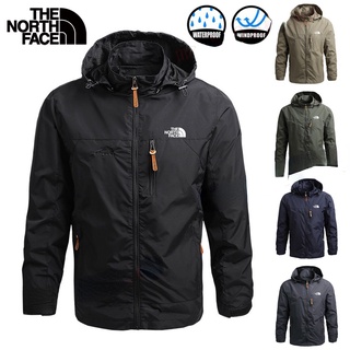 เสื้อแจ็กเก็ตกันฝน มีฮู้ด กันน้ํา ขนาดใหญ่ ลาย The North Face สําหรับผู้ชาย