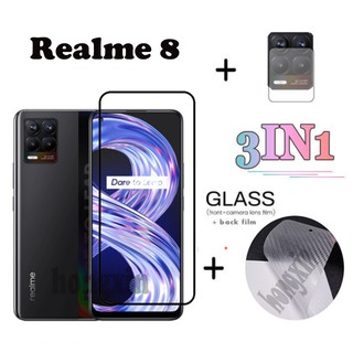 ฟิล์มกระจกนิรภัยกันรอยหน้าจอ 3 In1 สําหรับ Oppo Realme 8 / 8 Pro Realme Narzo 30A 8 20 7X7 Pro 6 7 I 6 I Realme C17 C12 C11